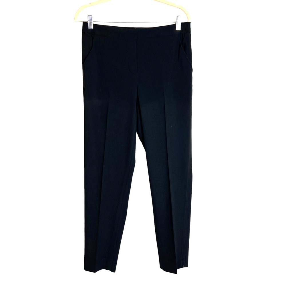 White House Black Market Womens The Slim Ankle Pants Sz 4 Black Pull On Pockets